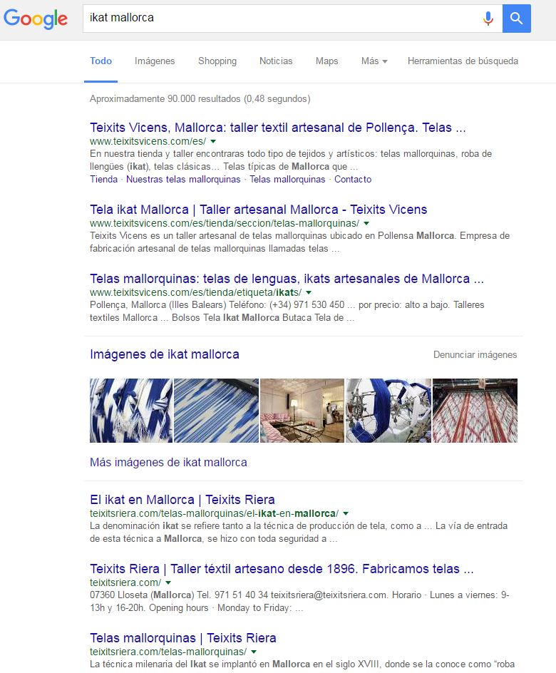 Teixits Vicens posicionamiento google